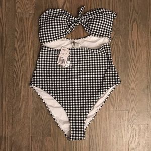 One piece polka dot bathing suit
